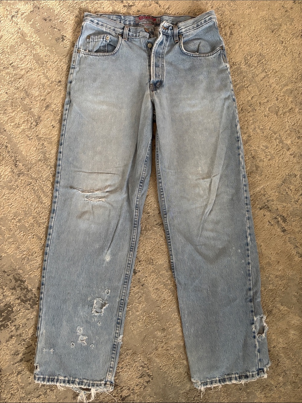 VTG Silver Jeans Light Blue Relaxed Fit Distressed Men's Jeans WORN